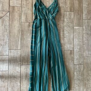 Striped Teal Jumpsuit
